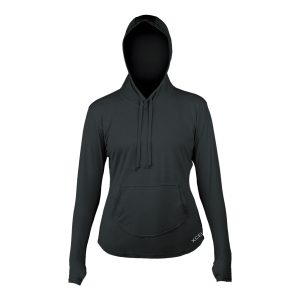 Women's Heathered VentX Long Sleeve Hooded Relaxed Fit UV - Black