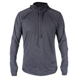 Men's Heathered VentX Hooded Pullover Top W/Face Cover UV