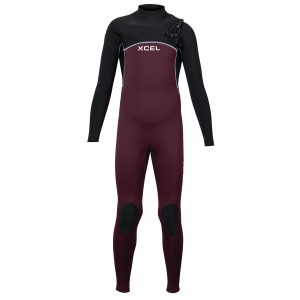 Kids' Comp Full Wetsuit 3/2mm - Wine/Black