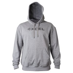 Men's Corp Logo Long Sleeve Hooded Fleece - Heather Grey